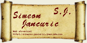 Simeon Jančurić vizit kartica